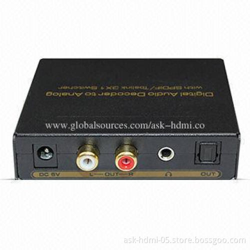 SPDIF/Toslink 3 x 1 Switcher Support Audio Decode to Analog